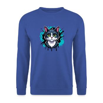 Chat - Sweat-shirt Unisexe - bleu royal - Devant - Alina (178cm) & Michal (187cm)