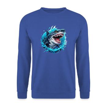 Megalodon - Sweat-shirt Unisexe - bleu royal - Devant - Alina (178cm) & Michal (187cm)