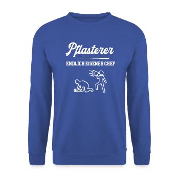 Pflasterer Endlich Eigener Chef Pflasterei Meister - Unisex Pullover - Royalblau - Vorne - Alina (178cm) & Michal (187cm)