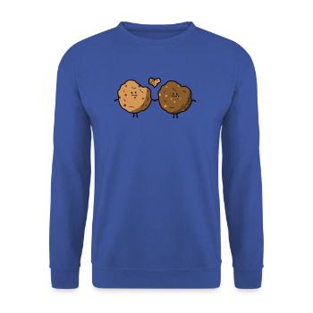 Cookie Love - Unisex Sweatshirt - royal blue - Front - Alina (178cm) & Michal (187cm)
