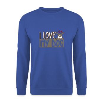 I love dog love dog - Unisex Sweatshirt - royal blue - Front - Alina (178cm) & Michal (187cm)