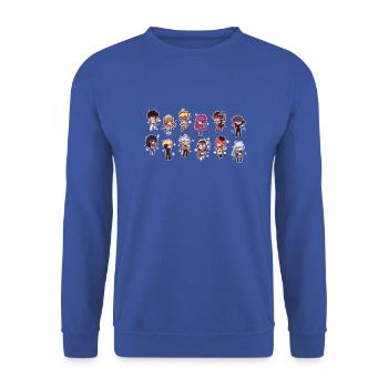 Yandere-Simulator - Unisex Pullover - Royalblau - Vorne - Alina (178cm) & Michal (187cm)