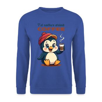 I'd rather drink coffee. - Unisex Sweatshirt - royal blue - Front - Alina (178cm) & Michal (187cm)