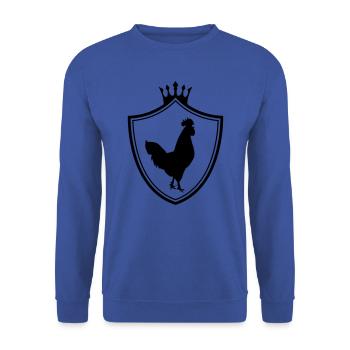 rooster silhouette coat of arms - Unisex Sweatshirt - royal blue - Front - Alina (178cm) & Michal (187cm)
