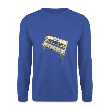 Retro Style Mixtape Funky Oldschool Cassette - Unisex Sweatshirt - royal blue - Front - Alina (178cm) & Michal (187cm)