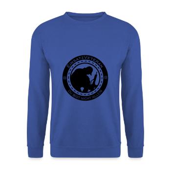du bist nicht allein - Unisex Pullover - Royalblau - Vorne - Alina (178cm) & Michal (187cm)