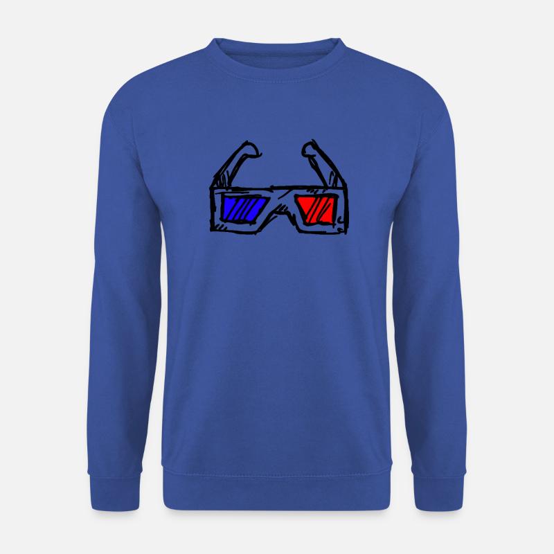 3d brille schwarz - Unisex Pullover - Royalblau
