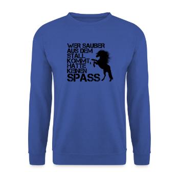 stall schwarz - Unisex Pullover - Royalblau - Vorne - Alina (178cm) & Michal (187cm)