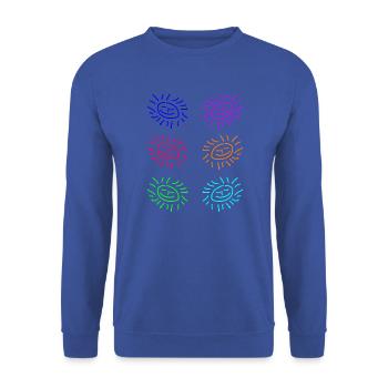 Sun Sticker Blue Turqis - Unisex Sweatshirt - royal blue - Front - Alina (178cm) & Michal (187cm)