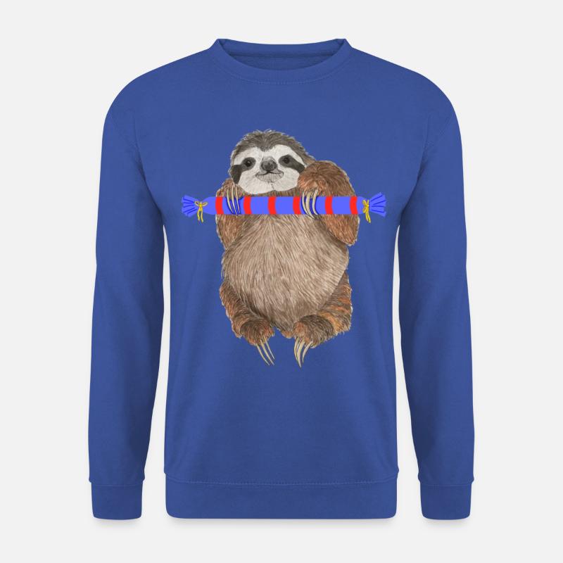 Faultier mit Geschenk - Unisex Pullover - Royalblau
