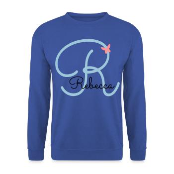 Rebecca surname first name - Unisex Sweatshirt - royal blue - Front - Alina (178cm) & Michal (187cm)