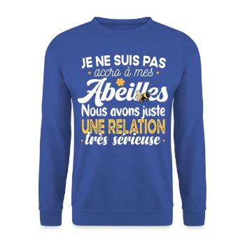 Abeille abeilles. Apiculture apiculteur. Cadeau - Sweat-shirt Unisexe - bleu royal - Devant - Alina (178cm) & Michal (187cm)