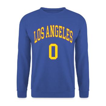 Los Angeles 0 - Unisex Pullover - Royalblau - Vorne - Alina (178cm) & Michal (187cm)