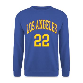 Los Angeles 22 - Unisex Pullover - Royalblau - Vorne - Alina (178cm) & Michal (187cm)