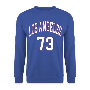 Los Angeles 73 - Unisex Pullover - Royalblau - Vorne - Alina (178cm) & Michal (187cm)