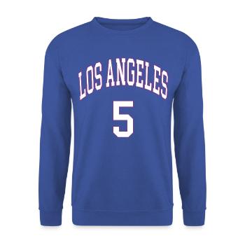 Los Angeles 5 - Unisex Pullover - Royalblau - Vorne - Alina (178cm) & Michal (187cm)