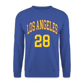Los Angeles 28 - Unisex Pullover - Royalblau - Vorne - Alina (178cm) & Michal (187cm)