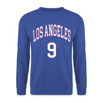 Los Angeles 9 - Unisex Pullover - Royalblau - Vorne - Alina (178cm) & Michal (187cm)