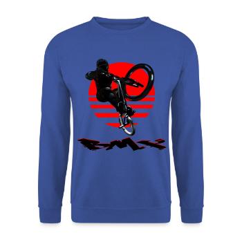 BMX Bike - Unisex Pullover - Royalblau - Vorne - Alina (178cm) & Michal (187cm)