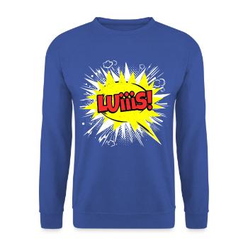 Luis Nom Funny Speech Bubble Luiiis ! - Sweat-shirt Unisexe - bleu royal - Devant - Alina (178cm) & Michal (187cm)