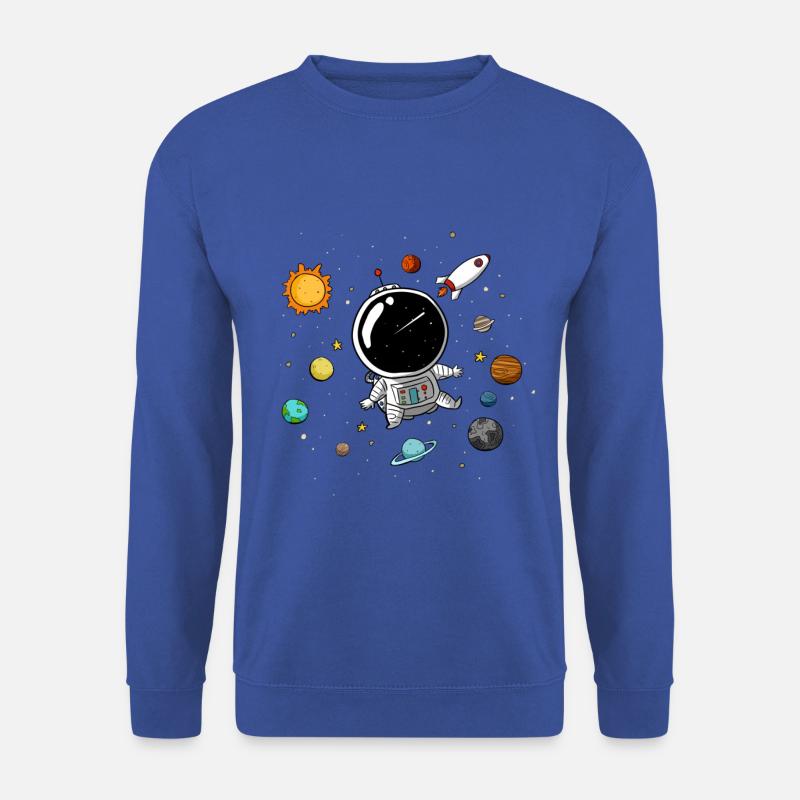 Kleiner Astronaut im Weltall - Doodle - Unisex Pullover - Royalblau
