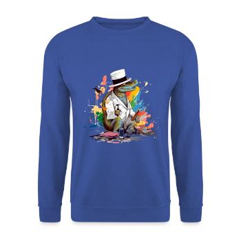 Moli, der Alligator-Maler - Unisex Pullover - Royalblau - Vorne - Alina (178cm) & Michal (187cm)