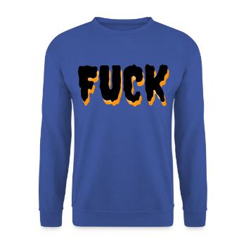 F.U.C.K. - FUCK par TitanTees - Sweat-shirt Unisexe - bleu royal - Devant - Alina (178cm) & Michal (187cm)