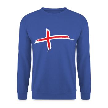 Flagge von Island - Unisex Pullover - Royalblau - Vorne - Alina (178cm) & Michal (187cm)