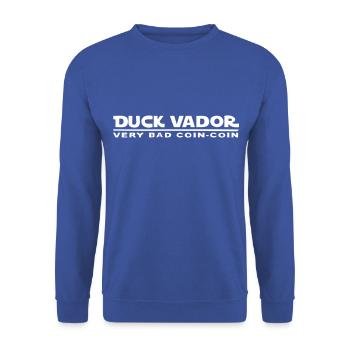 duck-vador - Sweat-shirt Unisexe - bleu royal - Devant - Alina (178cm) & Michal (187cm)