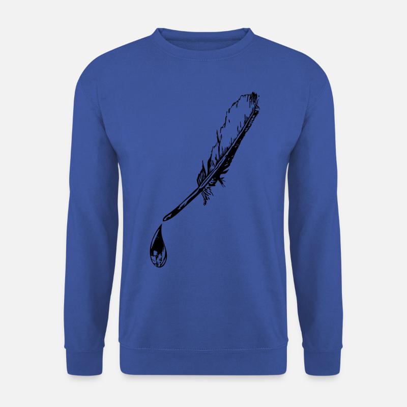 Feder Totenkopf Tropfen Vektor - Unisex Pullover - Royalblau
