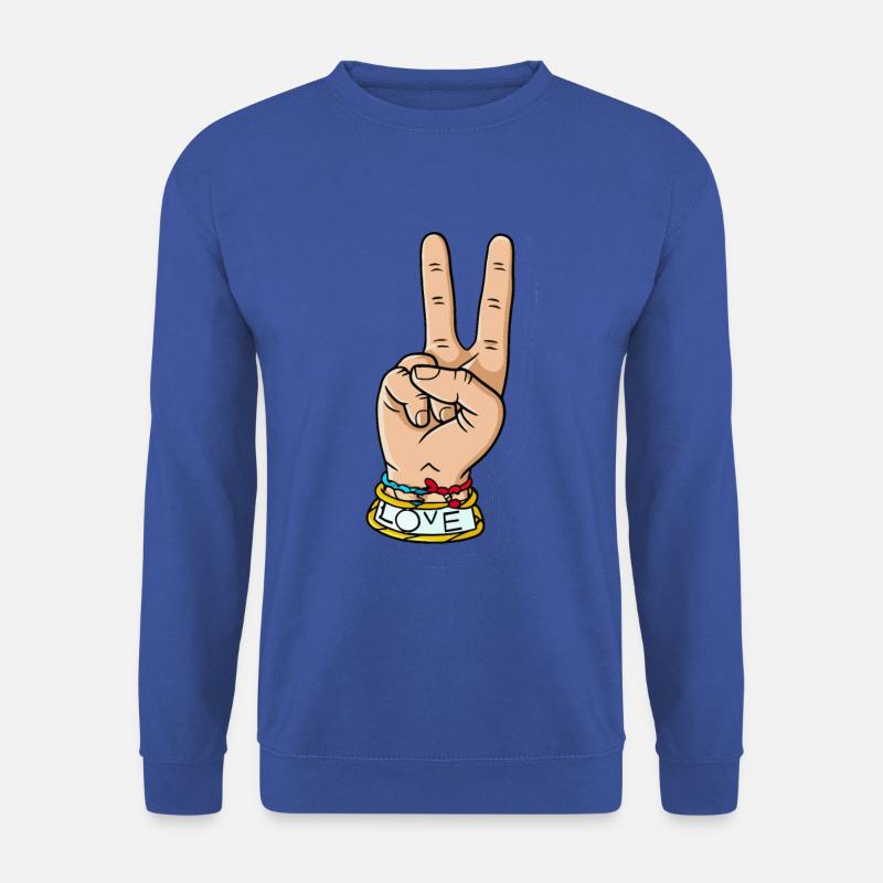 hand peace love - Unisex Pullover - Royalblau