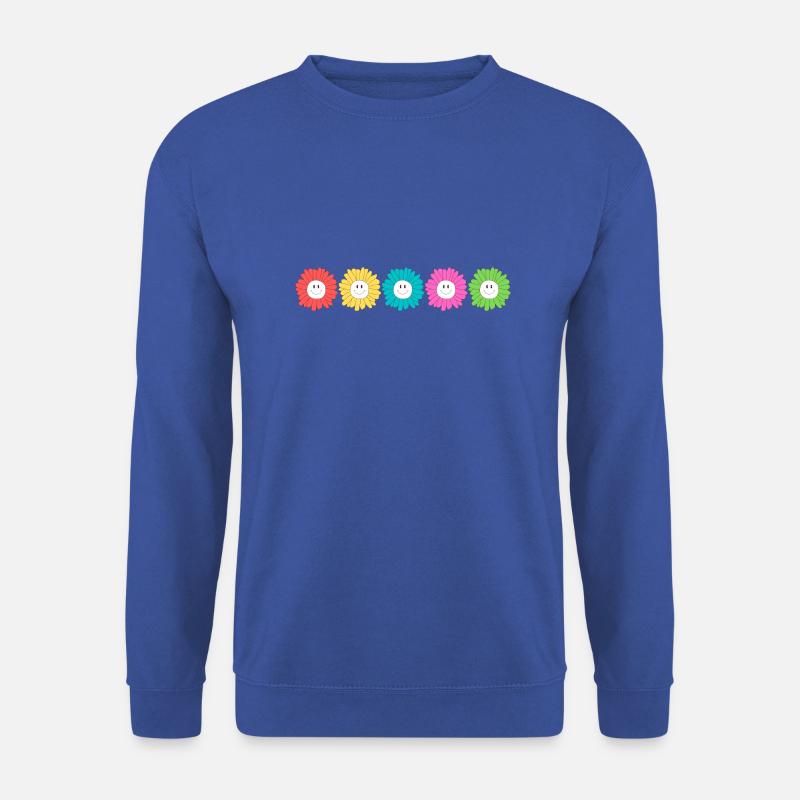 mehrfarbige Blumen - Unisex Pullover - Royalblau