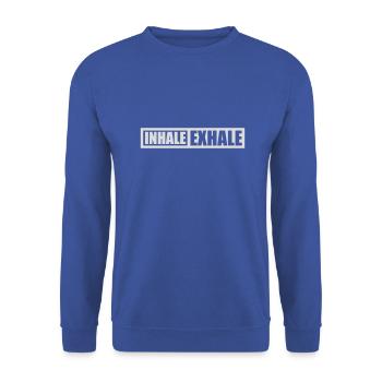 Inspirez expirez Yoga citation - Sweat-shirt Unisexe - bleu royal - Devant - Alina (178cm) & Michal (187cm)