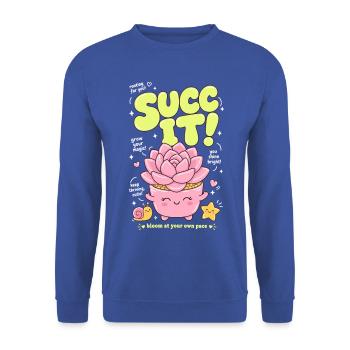 Liebhaber urbaner Sukkulenten - Unisex Pullover - Royalblau - Vorne - Alina (178cm) & Michal (187cm)
