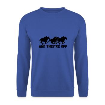 Horse Racing And They're Off Design - Unisex Sweatshirt - royal blue - Front - Alina (178cm) & Michal (187cm)