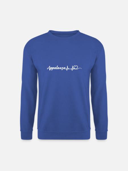 Heartbeat Herz mit Schriftzug Appaloosa weiß - Unisex Pullover - Royalblau