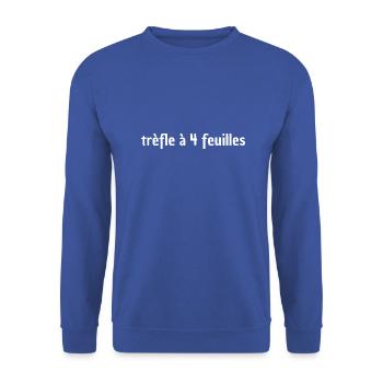 trèfle à 4 feuiles - TEE SHIRT - Sweat-shirt Unisexe - bleu royal - Devant - Alina (178cm) & Michal (187cm)