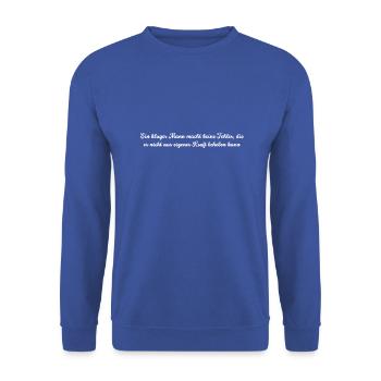 ein kluger Mann - Unisex Pullover - Royalblau - Vorne - Alina (178cm) & Michal (187cm)