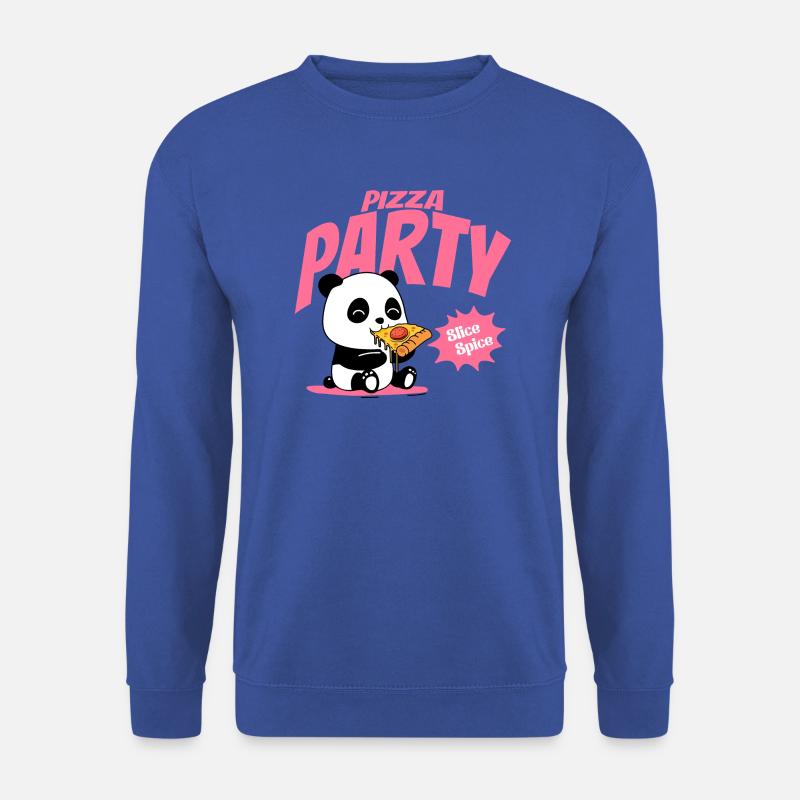 Panda isst pizza - Unisex Pullover - Royalblau