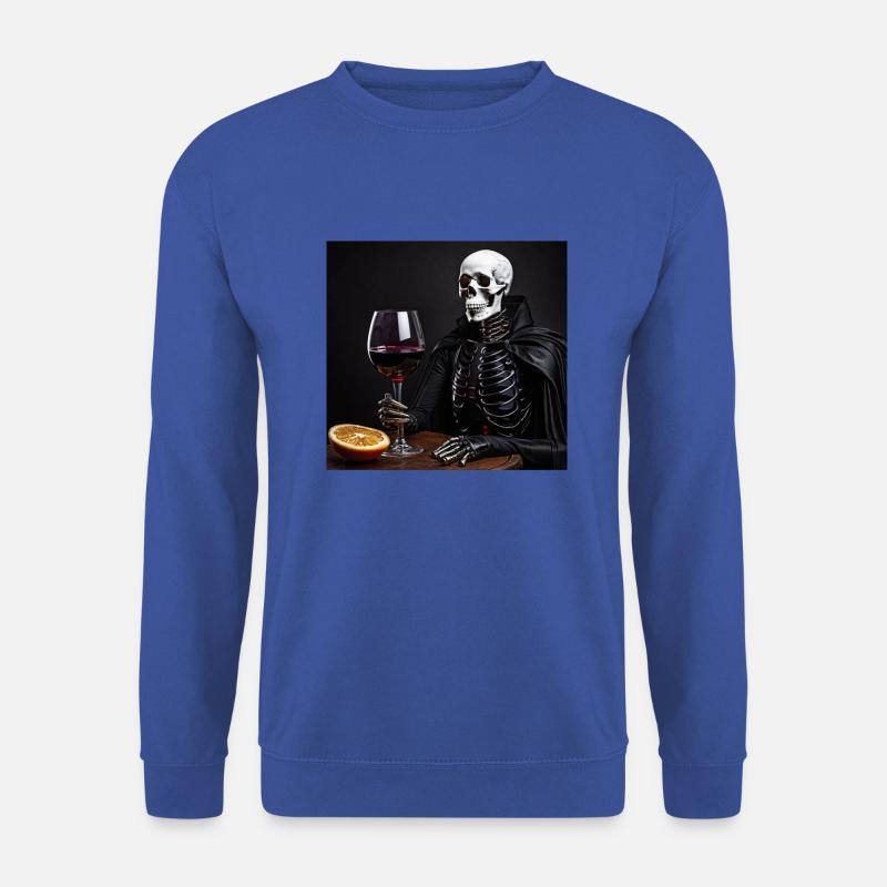 Skelett-Style: Wein, Spaß und gute Laune! - Unisex Pullover - Royalblau
