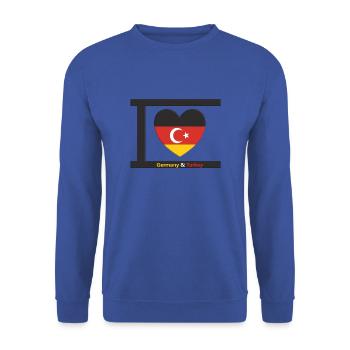 I Love Germany Turkey Home - Unisex Pullover - Royalblau - Vorne - Alina (178cm) & Michal (187cm)