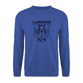 Llamastee Llama prie namastee lama - Sweat-shirt Unisexe - bleu royal - Devant - Alina (178cm) & Michal (187cm)