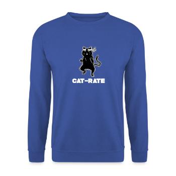 karate katze - Unisex Pullover - Royalblau - Vorne - Alina (178cm) & Michal (187cm)