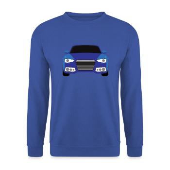 Blaues Auto graphic design - Unisex Pullover - Royalblau - Vorne - Alina (178cm) & Michal (187cm)