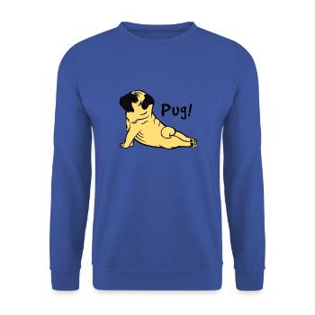 Pug Pug Gift - Unisex Sweatshirt - royal blue - Front - Alina (178cm) & Michal (187cm)