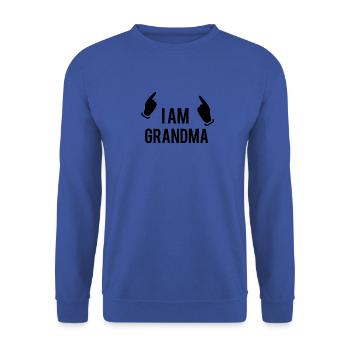 I am grandma - Unisex Sweatshirt - royal blue - Front - Alina (178cm) & Michal (187cm)