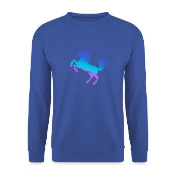 Horse - Unisex Sweatshirt - royal blue - Front - Alina (178cm) & Michal (187cm)