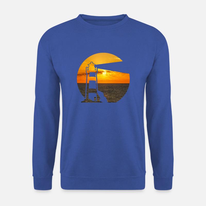 Leuchtturm am Meer doppelbelichtung - Unisex Pullover - Royalblau