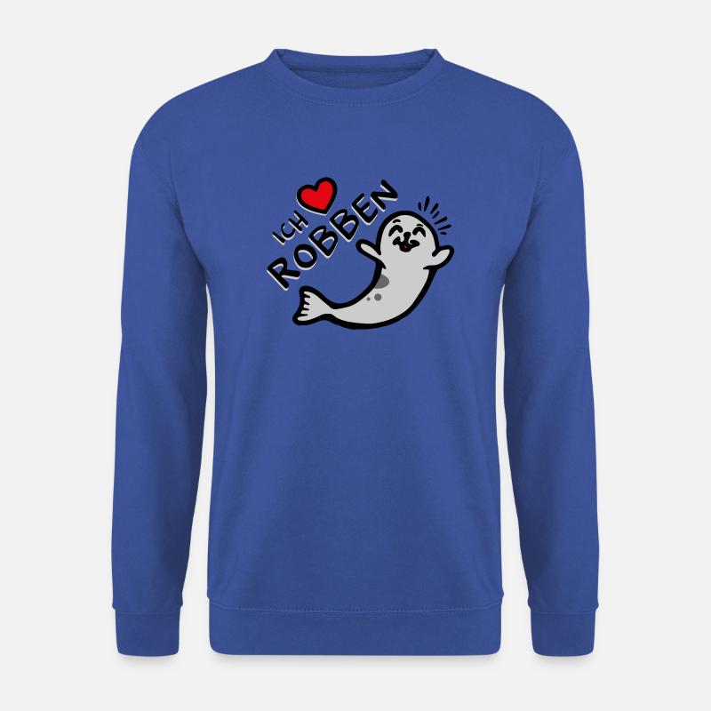 Lustige Robbe Ich liebe Robben Frech Geschenk - Unisex Pullover - Royalblau