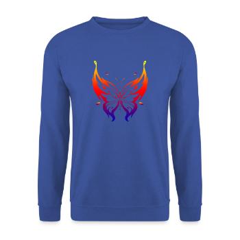 Papillon papillon - Sweat-shirt Unisexe - bleu royal - Devant - Alina (178cm) & Michal (187cm)